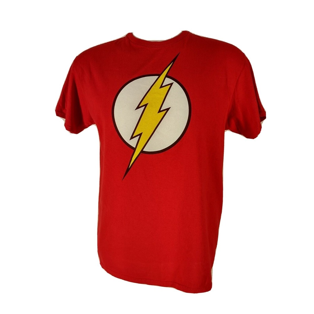 DC Comics The Flash Shirt Men's Large Superhero Logo Red Graphic Tee Streetwear